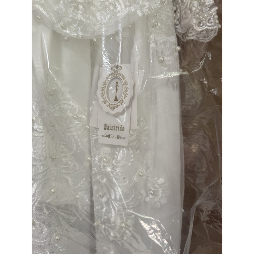 Baby Baptism Gown Full Pearl White 6M - Picture 10 of 14
